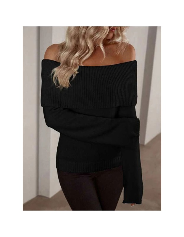Boat Neck Slim-fit Fashion Sexy Knitted Sweater Long-Sleeved Women's Sweaters ZY1016