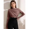 High-necked Design Feels Pleated Streetwear T-shirt Joker Long Sleeve Top T-shirt For Women ZY1068