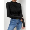 Solid Color Long Sleeve T-shirt Slim Bottoming Femme Joker Pleated Design T-shirt Top ZY1007