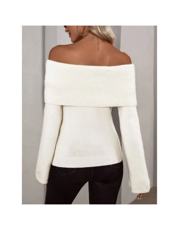 Boat Neck Slim-fit Fashion Sexy Knitted Sweater Long-Sleeved Women's Sweaters ZY1016