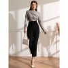 High-necked Design Feels Pleated Streetwear T-shirt Joker Long Sleeve Top T-shirt For Women ZY1068