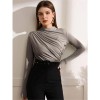 High-necked Design Feels Pleated Streetwear T-shirt Joker Long Sleeve Top T-shirt For Women ZY1068