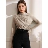 High-necked Design Feels Pleated Streetwear T-shirt Joker Long Sleeve Top T-shirt For Women ZY1068