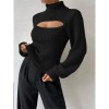 Slim Versatile Sweater Women High-necked Openwork Knitted Sexy Long-Sleeved Sweaters ZY1019