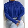 Half High Necked Women's Sweater Set Solid Color Hooded Bat Sleeve Custom Sweater Outside ZY1030