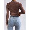 Wholesale Undershirt Slim Fit Vintage T-shirt Plaid Round T-shirts Women Pleated Top ZY1052