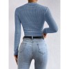 Wholesale Undershirt Slim Fit Vintage T-shirt Plaid Round T-shirts Women Pleated Top ZY1052