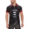 Plus Size Men's Soft Matte Leather Vest Men Bright Leather Short-Sleeved T-shirt Custom Vest SX253