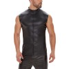 Black Men's Sexy Matte Leather Vest Shiny Leather Coats For Men Sleeveless Close-Fitting Vest SX247