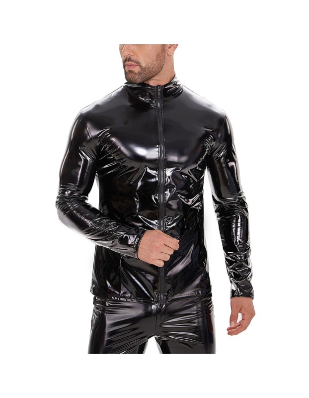 Men Sexy Jacket Long Sleeve Leather Coat Sexy Men Long Leather Coat SX242