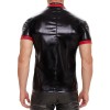Plus Size Men's Soft Matte Leather Vest Men Bright Leather Short-Sleeved T-shirt Custom Vest SX253