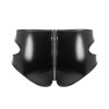 PVC Patent Leather Female Sexy Shorts Zip-up Open Sex Leather Shorts Set SX137