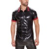 Plus Size Men's Soft Matte Leather Vest Men Bright Leather Short-Sleeved T-shirt Custom Vest SX253