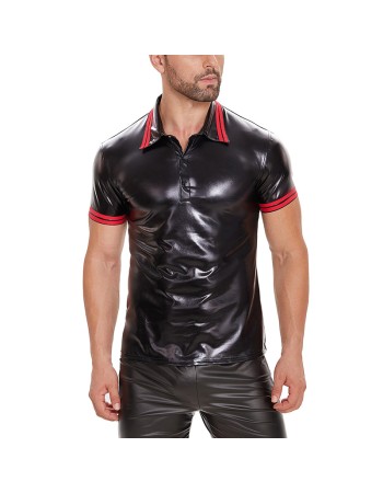 Plus Size Men's Soft Matte Leather Vest Men Bright Leather Short-Sleeved T-shirt Custom Vest SX253