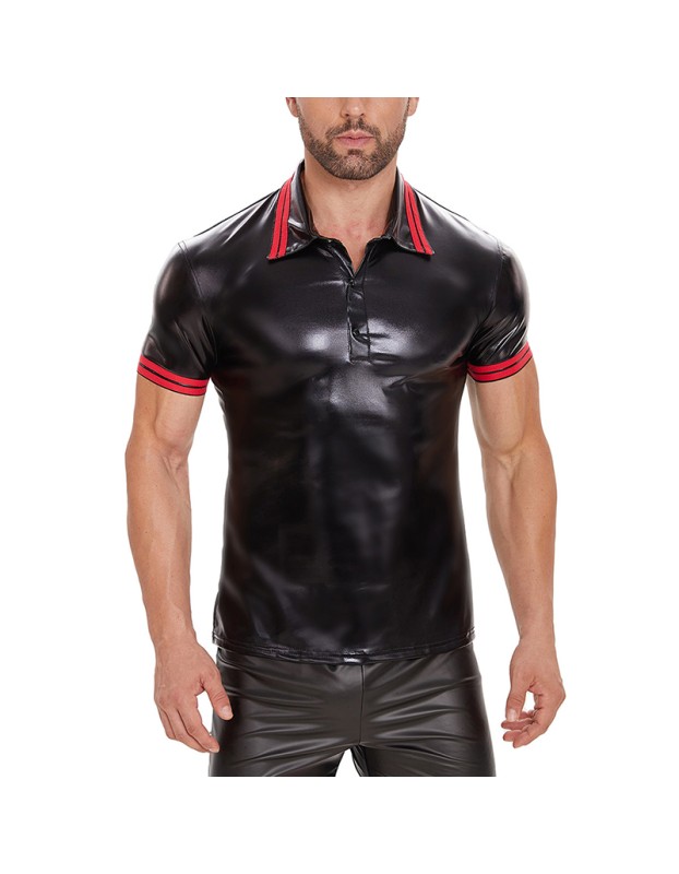 Plus Size Men's Soft Matte Leather Vest Men Bright Leather Short-Sleeved T-shirt Custom Vest SX253