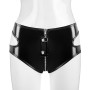 PVC Patent Leather Female Sexy Shorts Zip-up Open Sex Leather Shorts Set SX137
