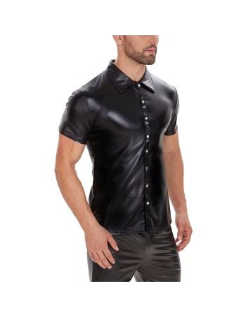 Leather Jacket For Men Short-Sleeved Men PVC High Gloss Patent Coat Sexy Leather Top SX244