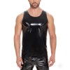 Sexy Black Vest Men's Sexy PVC Bright Leather Vest Mirror Bright Close-Fitting Leather T-Shirt SX246