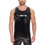 Sexy Black Vest Men's Sexy PVC Bright Leather Vest Mirror Bright Close-Fitting Leather T-Shirt SX246