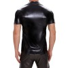 Leather Jacket For Men Short-Sleeved Men PVC High Gloss Patent Coat Sexy Leather Top SX244