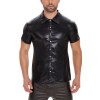 Leather Jacket For Men Short-Sleeved Men PVC High Gloss Patent Coat Sexy Leather Top SX244