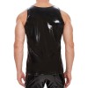 Sexy Black Vest Men's Sexy PVC Bright Leather Vest Mirror Bright Close-Fitting Leather T-Shirt SX246