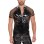 Sexy Slim See Through Short Sleeve Leather Top Men's PVC Bright Leather Vest Men SX243