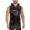 Bright Leather Hooded Coat Zipper Leather Vest Sleeveless Vest Men's Mirror Leather Vest SX259