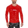Men's Jacket PVC High Highlight Patent Leather Sexy Slim-Fit Long Sleeve PU T-shirt SX250