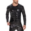 Men's Jacket PVC High Highlight Patent Leather Sexy Slim-Fit Long Sleeve PU T-shirt SX250