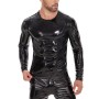 Men's Jacket PVC High Highlight Patent Leather Sexy Slim-Fit Long Sleeve PU T-shirt SX250