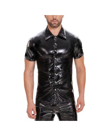 Leather Jacket For Men Short-Sleeved Men PVC High Gloss Patent Coat Sexy Leather Top SX244