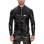 Slim Zipper Mirror Bright Long Sleeve Leather Top Stand-up T-shirt Sexy Men Leather Jacket SX270