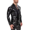 Mirror PU Men's Vest Bright Leather Long Sleeve Leather Jacket Slim Strap Stand-up T-shirt SX269