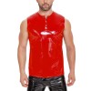 Sleeveless Leather Vest Men's Mirror Slim Casual Waterproof Sexy Men Leather T-shirt SX268