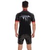 Waterproof Leather  Assorted Colors Vest Men's PU Mirror Bright Leather Round Neck T-shirt SX271