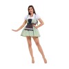 Maid Costume Plaid Tricolor Scottish Dress Girdle Palace Beer Suit Dance Costumes For Women DL2069