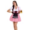Maid Costume Plaid Tricolor Scottish Dress Girdle Palace Beer Suit Dance Costumes For Women DL2069