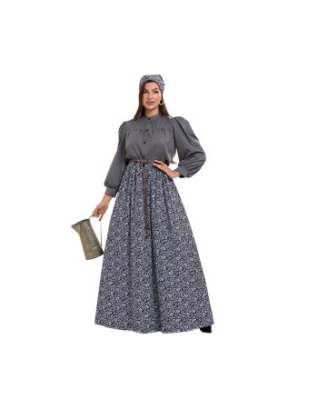 Farm Colonial Swimming Costumes For Muslim Women Floral Skirt Court Dress Retro Clothing DL2071