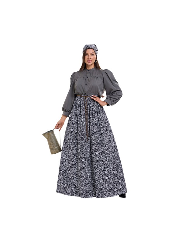 Farm Colonial Swimming Costumes For Muslim Women Floral Skirt Court Dress Retro Clothing DL2071