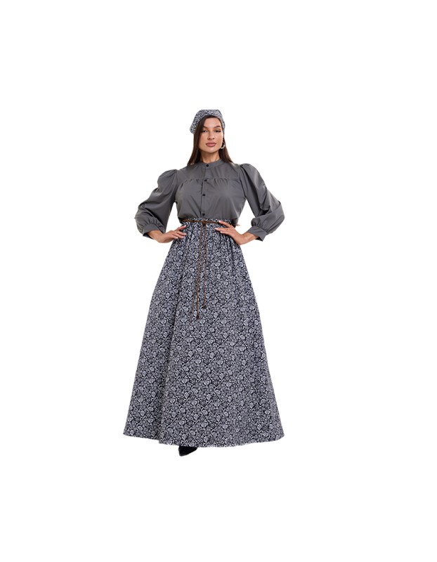 Farm Colonial Swimming Costumes For Muslim Women Floral Skirt Court Dress Retro Clothing DL2071