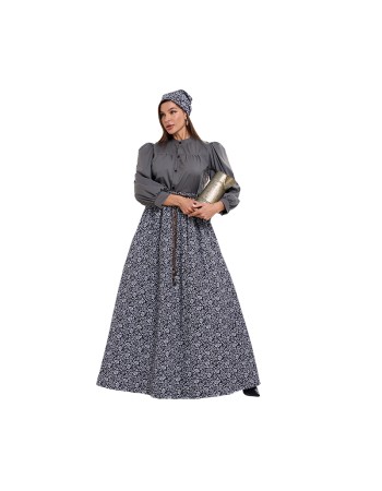 Farm Colonial Swimming Costumes For Muslim Women Floral Skirt Court Dress Retro Clothing DL2071