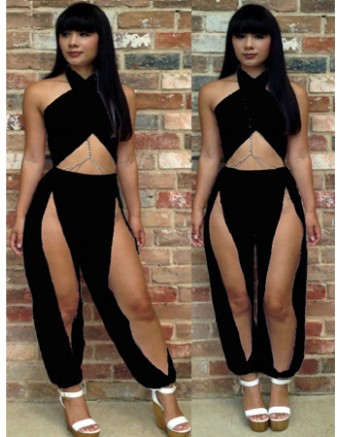 Fashion Temperament Slim Sexy Girl Outfit Solid Color Slit Ribbed Straight Leg Pants Set 3651