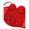 Pure Wind Lace Bustier Top Bundy Ultra Sexy Slim Sequin Halter Women Waist Fishbone Corset  KN9207