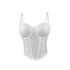 Pure Wind Lace Bustier Top Bundy Ultra Sexy Slim Sequin Halter Women Waist Fishbone Corset  KN9207