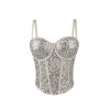 Pure Wind Lace Bustier Top Bundy Ultra Sexy Slim Sequin Halter Women Waist Fishbone Corset  KN9207