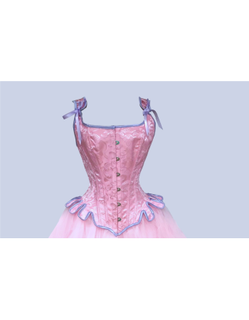 Pink Bustier Top Waist Trainer Lingerie Women Sexy Slim Underwear Corset WK2210