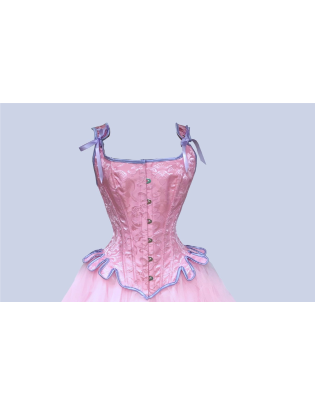 Pink Bustier Top Waist Trainer Lingerie Women Sexy Slim Underwear Corset WK2210