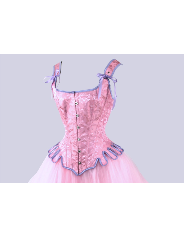 Pink Bustier Top Waist Trainer Lingerie Women Sexy Slim Underwear Corset WK2210
