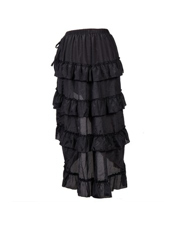 Court Retro Irregular Short Skirt Caribbean Pirate Skirt Uniform Petticoat Women Black Skirt 31672